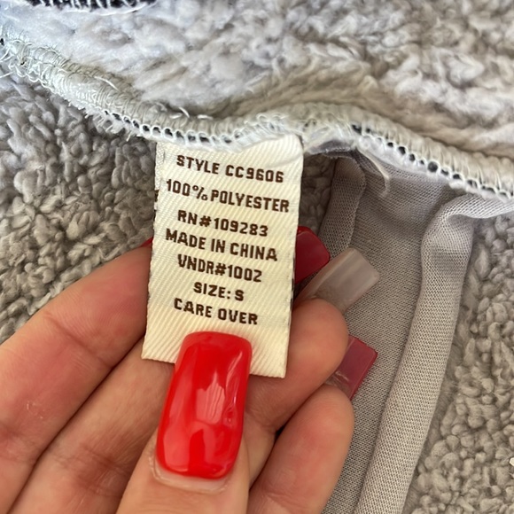 COPY - NWOT Vintage Havana Gray Button Up Fleece Teddy Jacket Coat - Picture 8 of 10